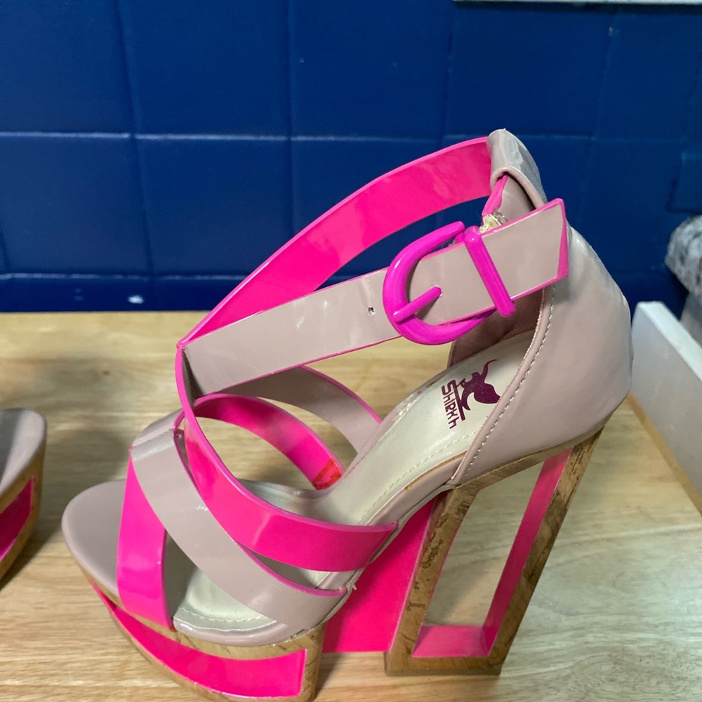 Shiekh Vibrant Pink and Beige Heels